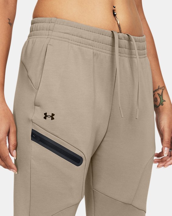 Women's UA Unstoppable Fleece Joggers in Brown image number 3